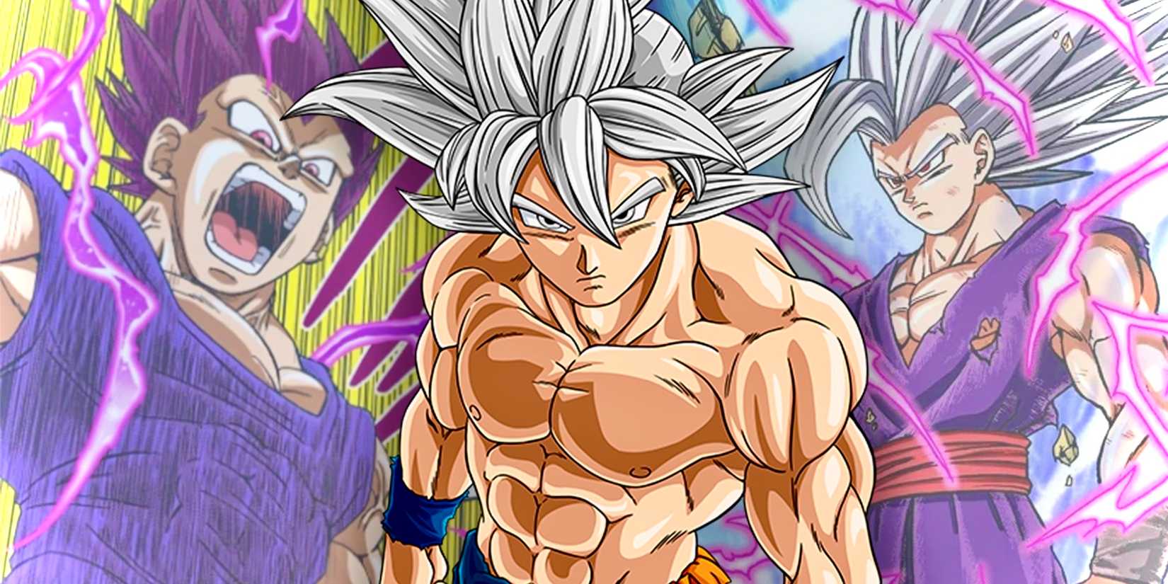 Goku Ultra Instinct avec Vegeta et Gohan dans Dragon Ball Super