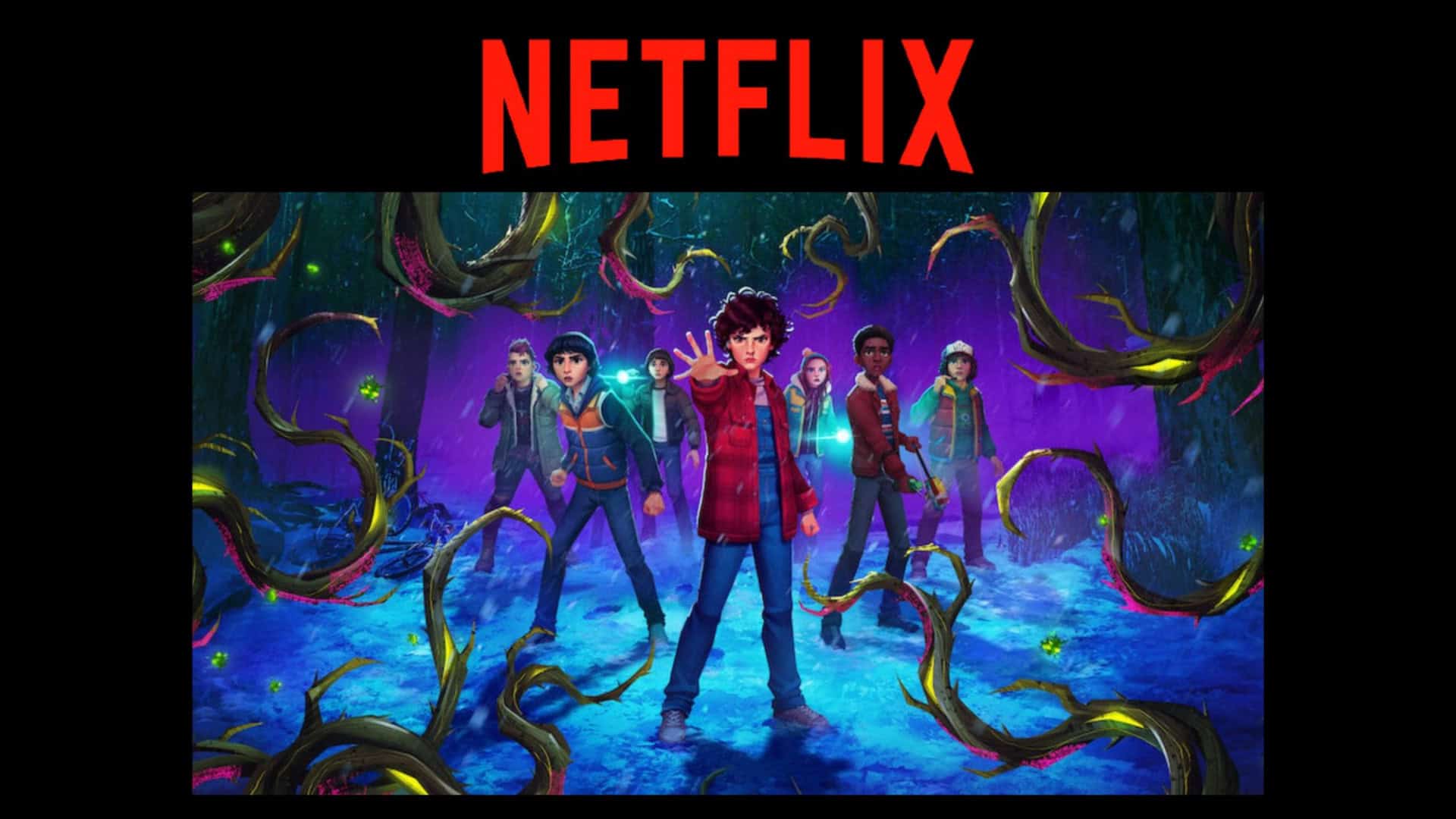 Montage avec l'affiche de Stranger Things : Histoires de 85