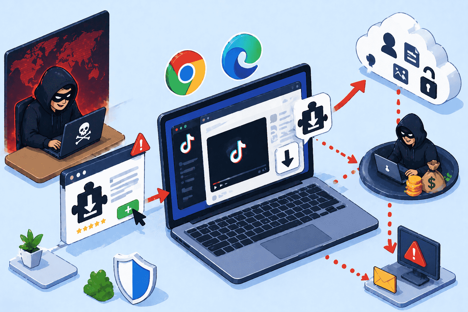 Téléchargez vos vidéos TikTok sur Chrome et Edge : Attention aux Cyberattaques !