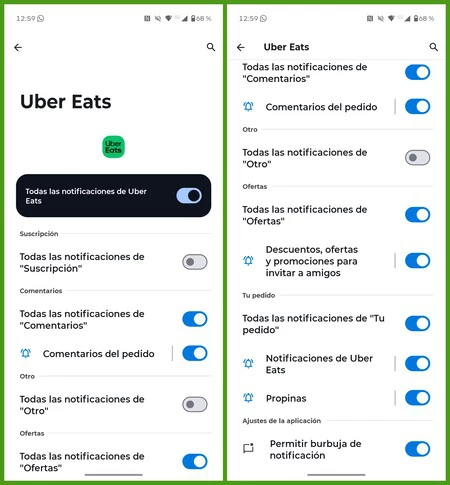 Filtrer Notificaciones