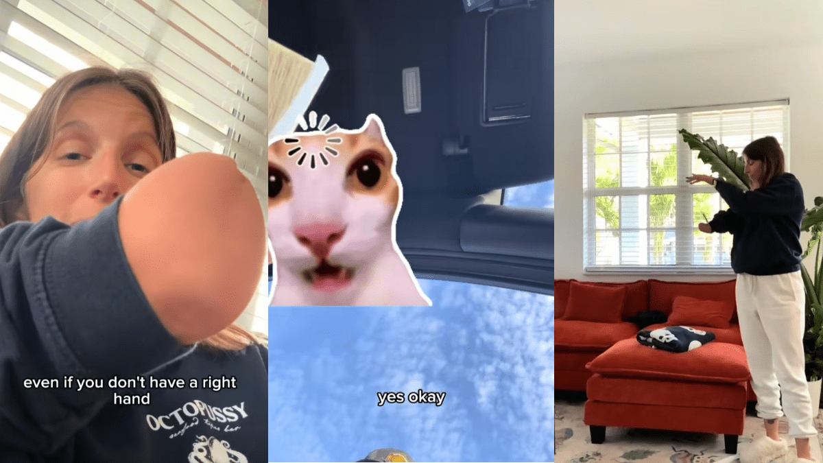 Katie en TikTok discutant d'un contravention d'un policier alors qu'elle n'a pas de main droite