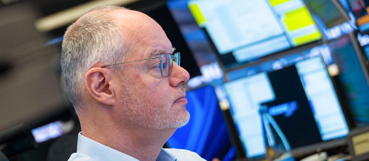 Börsenhändler an der Frankfurter Börse.