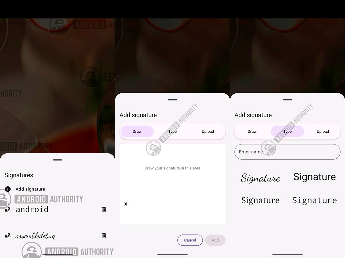 Fonctionnement de l'application Signature de Google sur Android