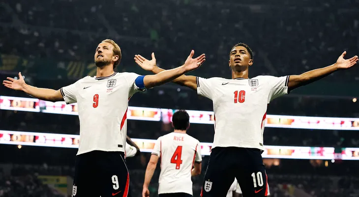 Angleterre célébrant sa victoire contre le Mexique