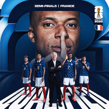 Francia premier demi-finaliste du Mundial 2026. (FIFA)