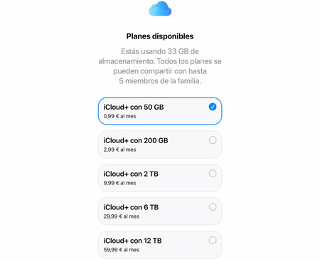 Rangs de prix d'iCloud+