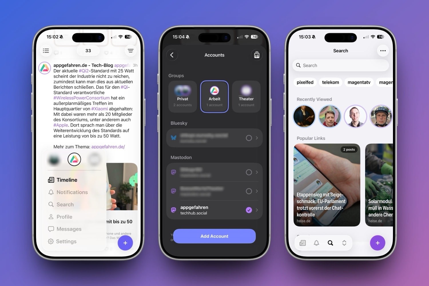 Indigo sur iPhone