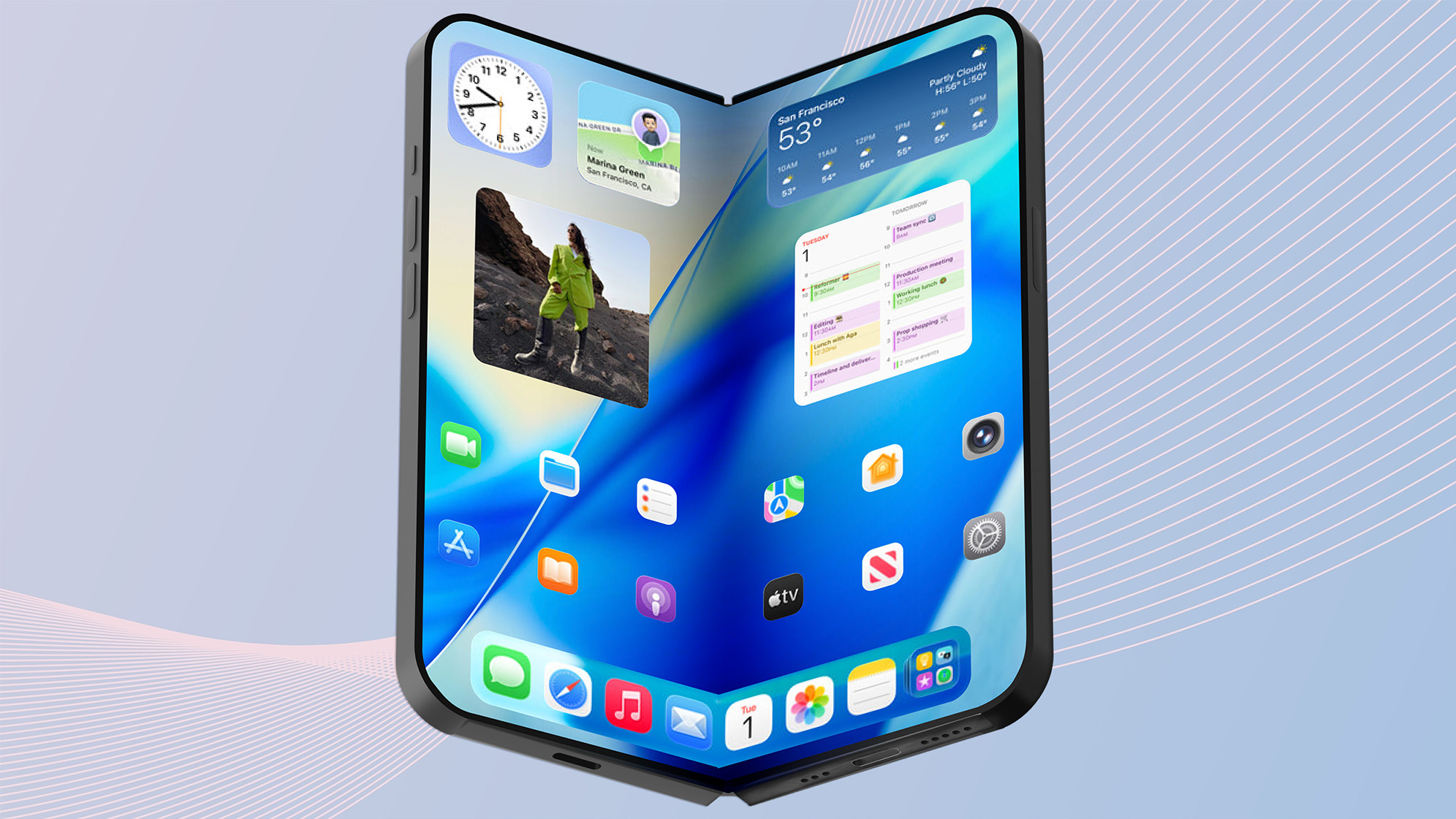 Rendu possible du futur iPhone pliable