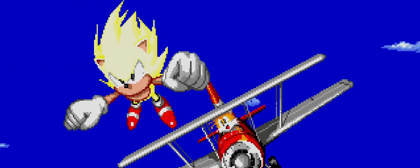 Super Sonic à la fin de Sonic 2