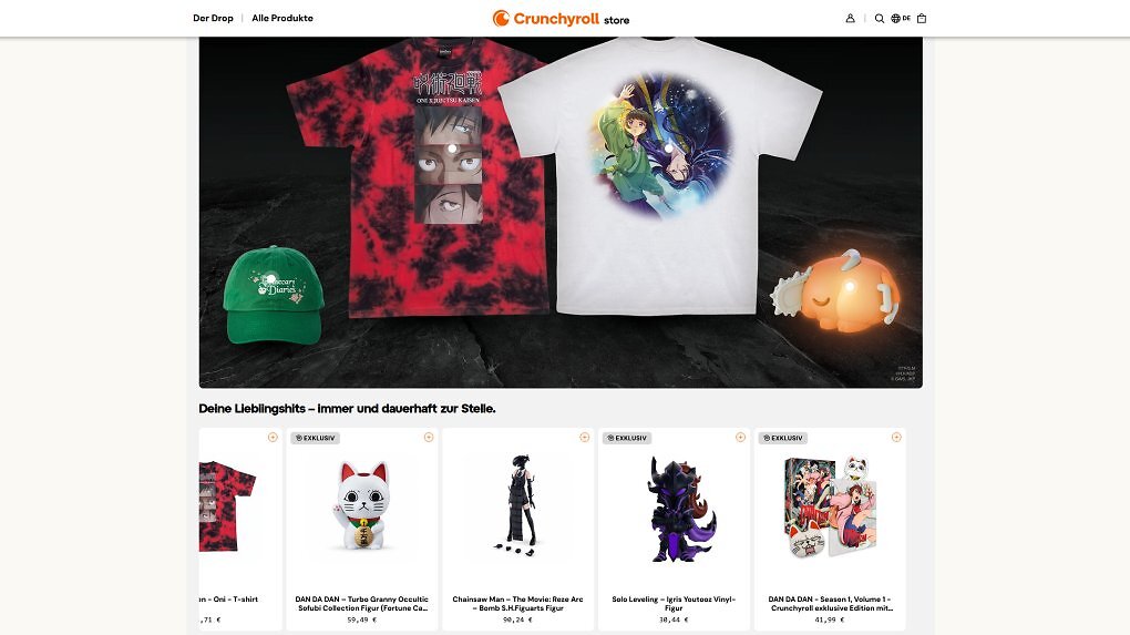 Le nouveau store de Crunchyroll - Aucun manga ici.
