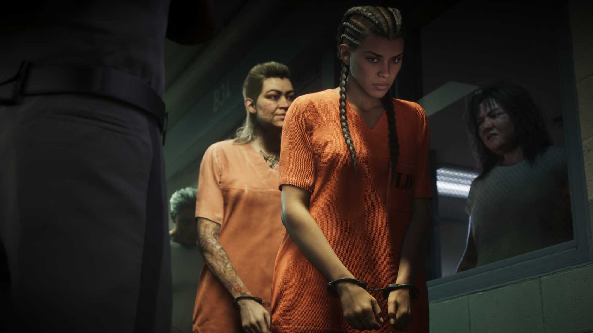 Lucia Caminos dans une combinaison de prison orange dans Grand Theft Auto VI