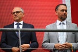 Stefano Domenicali sur le podium lors du Grand Prix de Belgique