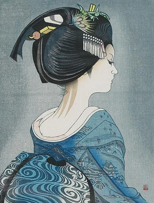 Sekino Junichiro. Kanbeni (Portrait of Mitsu), 1976.