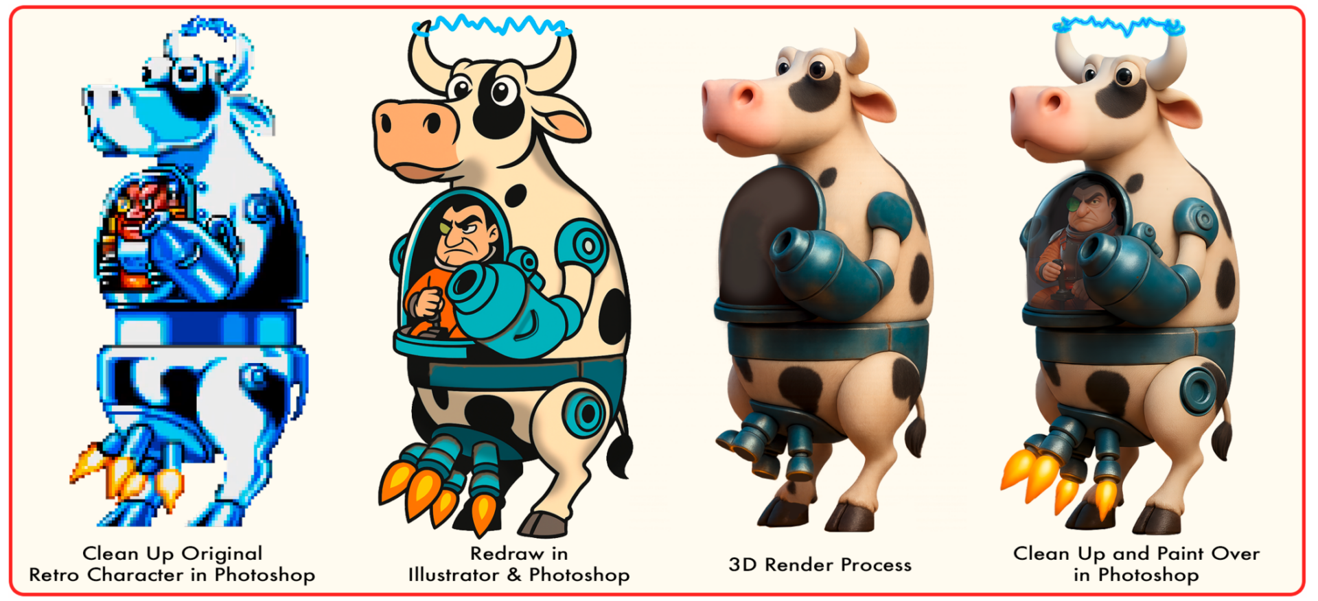 Bovine Bomber Art Process