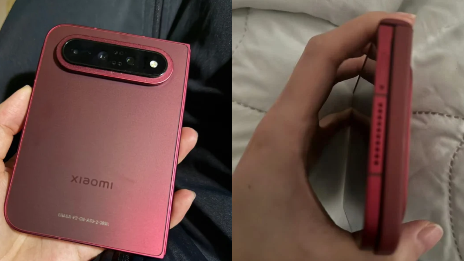Design du Xiaomi 18 Fold en rouge cerise