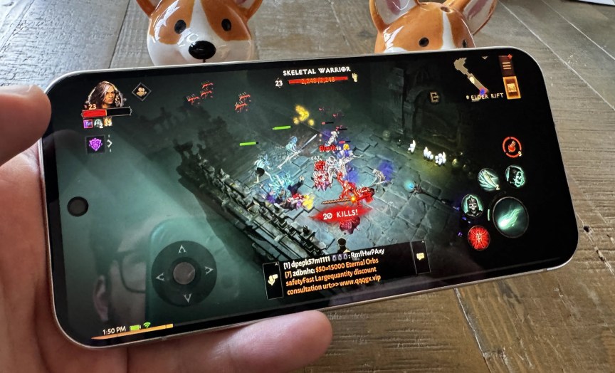Un téléphone utilisé pour jouer à un jeu
