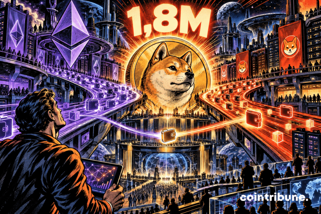 Des wallets crypto convergent vers Shiba Inu autour de 1,8M.