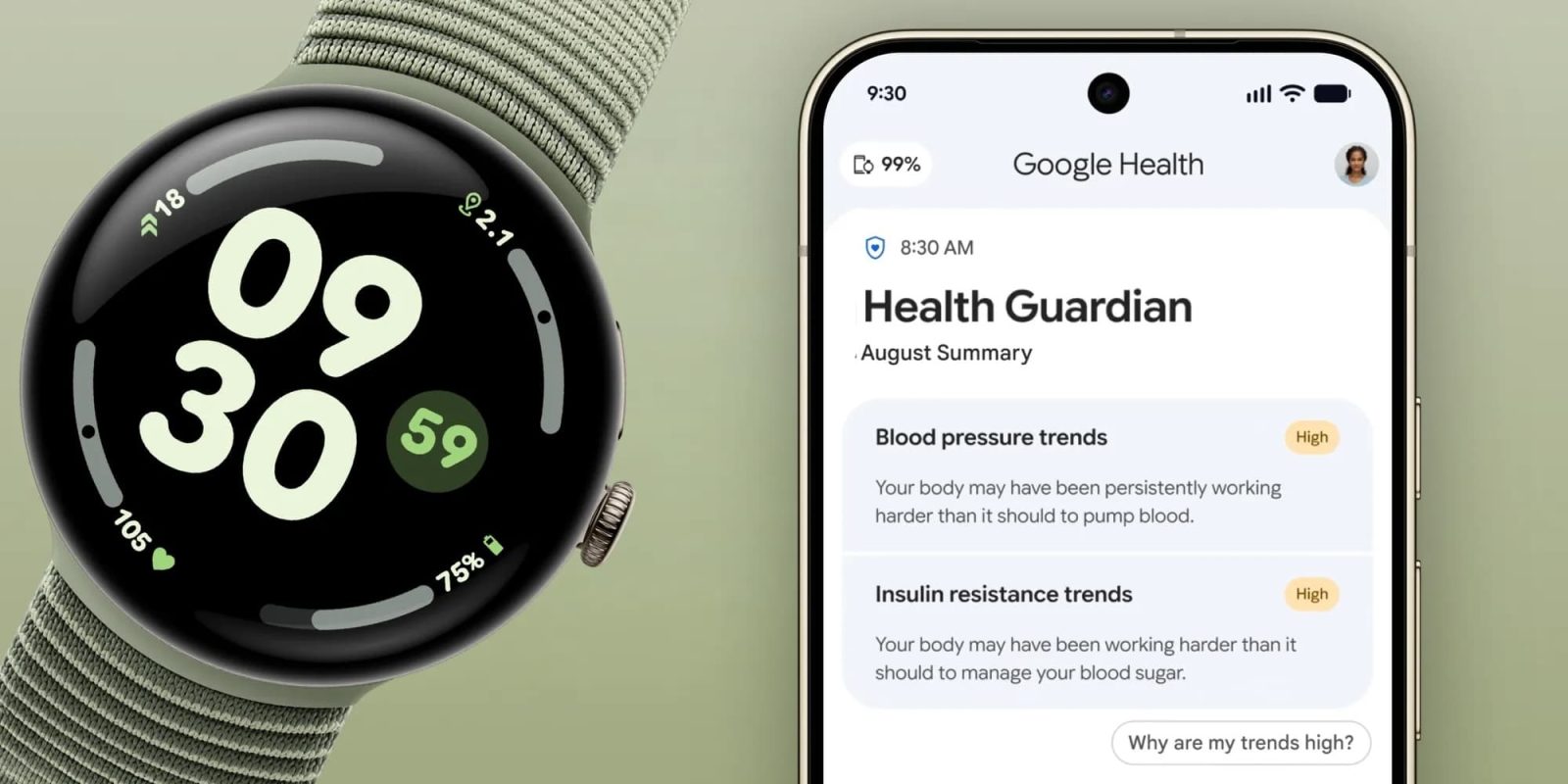 Montre Pixel avec features de santé