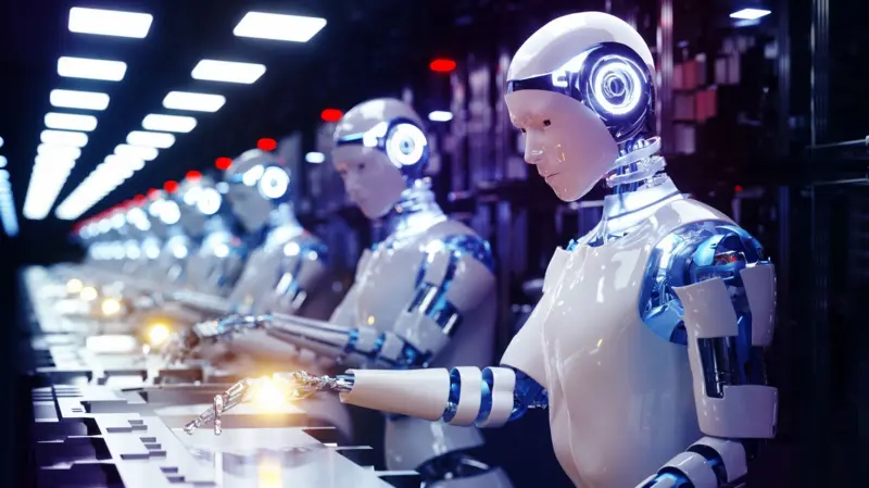 Beaucoup de robots au travail