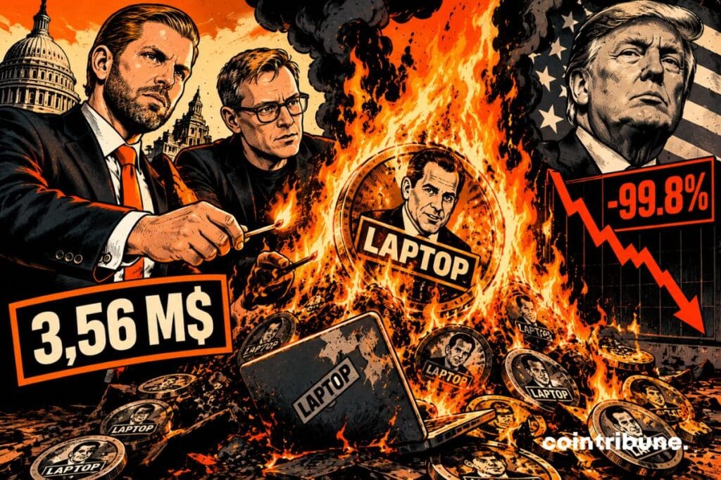 Une représentation visuelle de la chute du memecoin LAPTOP.