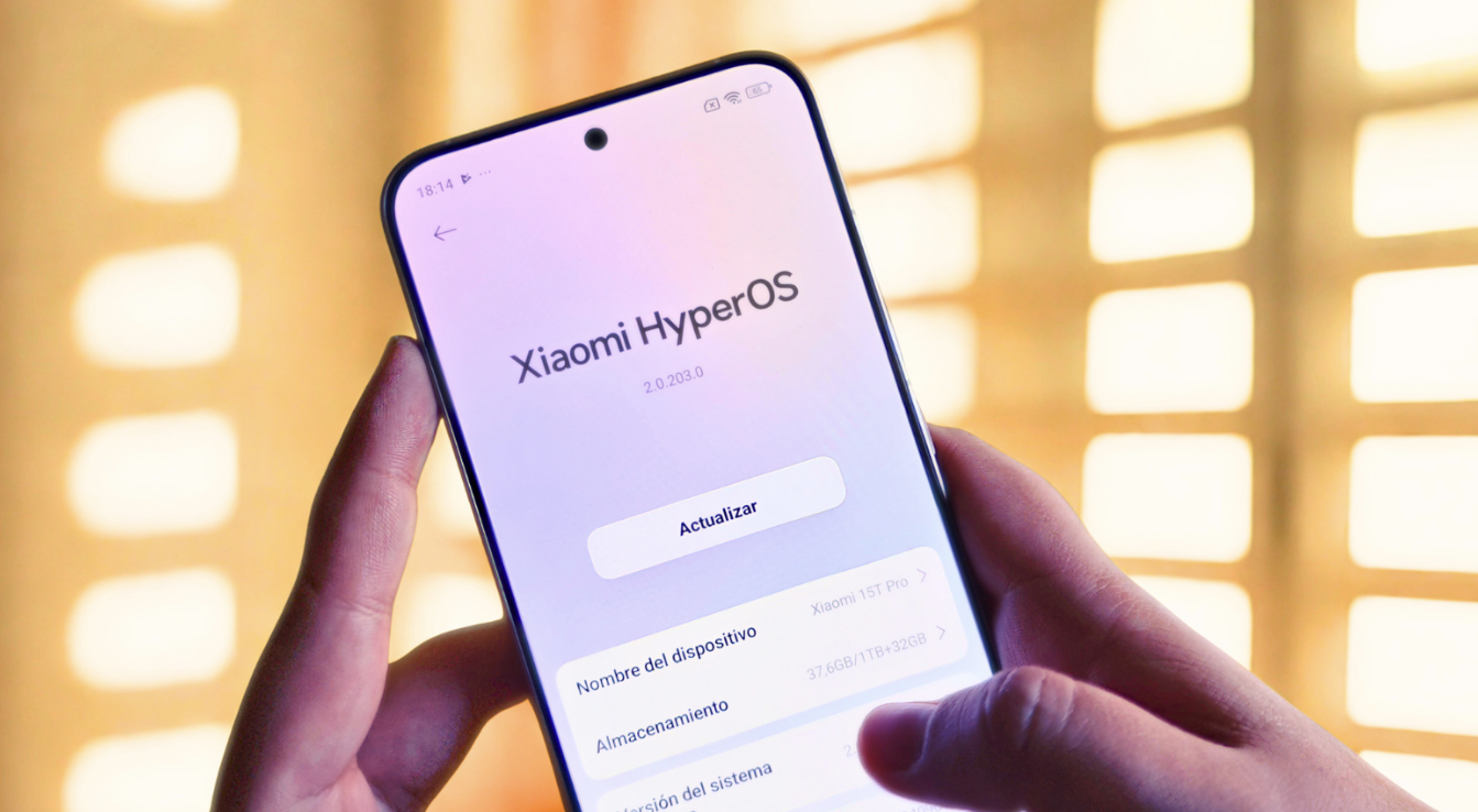 Interface de l'écran de mise à jour de Xiaomi HyperOS sur un Xiaomi 15T.