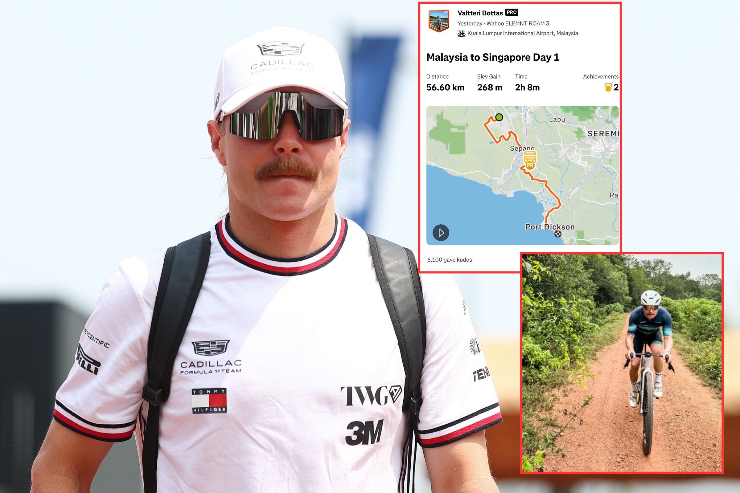 Bottas fait le trajet à vélo de la Malaisie à Singapour pour son prochain Grand Prix !