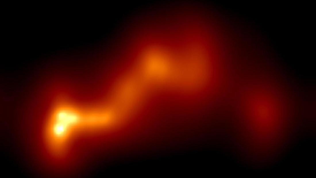 Visualisation d'un jet de plasma cosmique