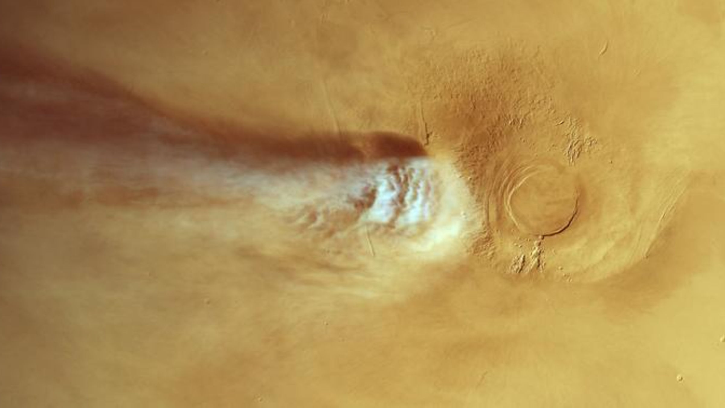 Photo du nuage au-dessus d'Arsia Mons