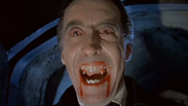 Christopher Lee en tant que Dracula dans "Horror of Dracula."