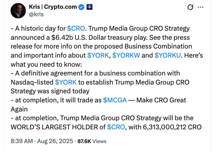 Donald Trump, Crypto.com, Companies, Policy, SPAC
