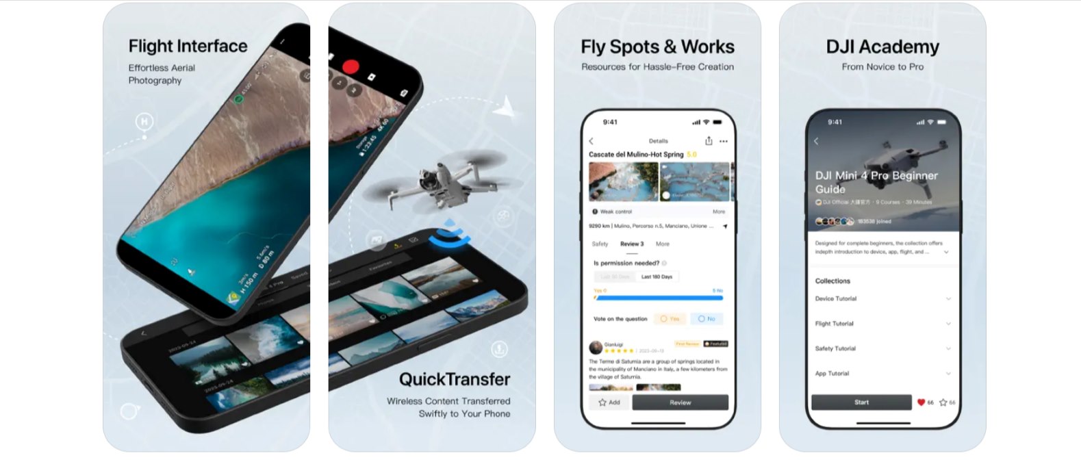 maj de l'application DJI Fly avec le drone air 3s
