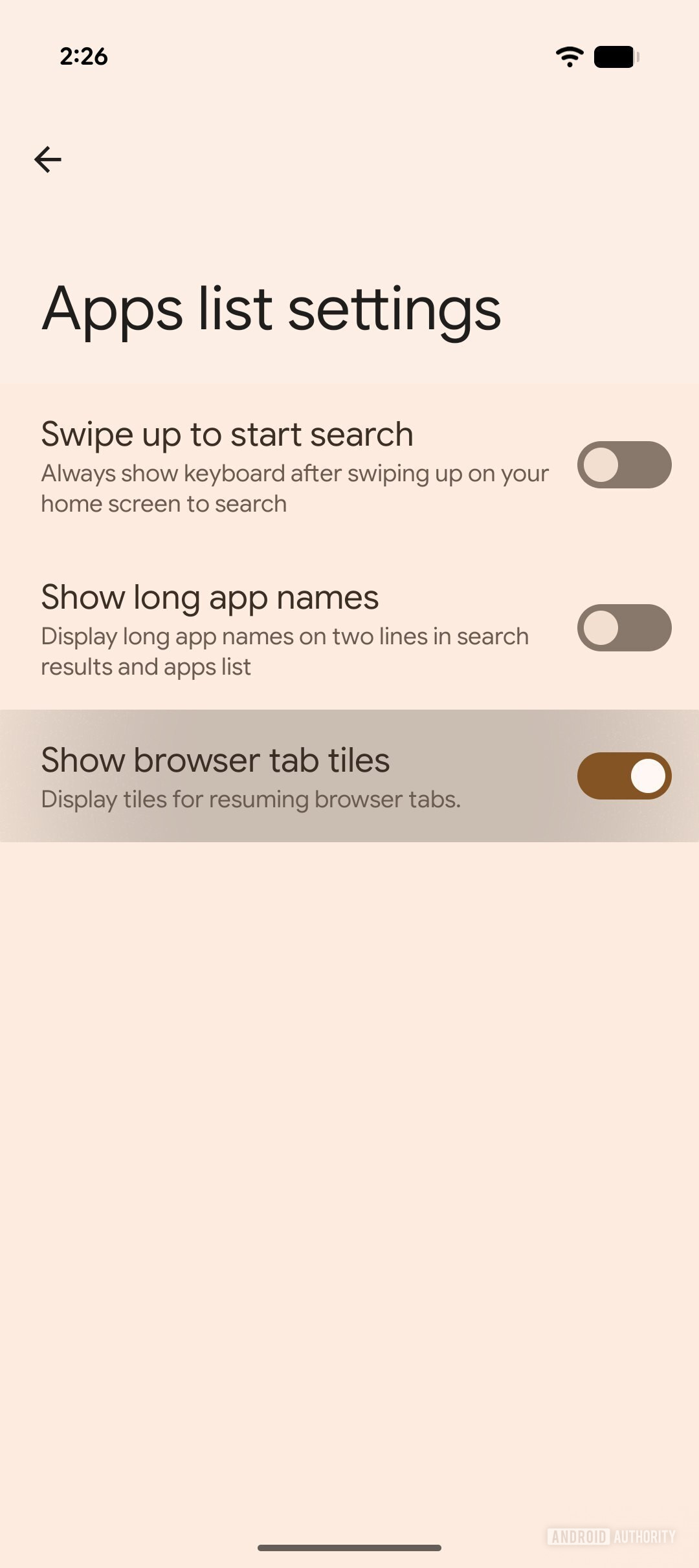 Pixel Launcher afficher les vignettes des onglets de navigateur