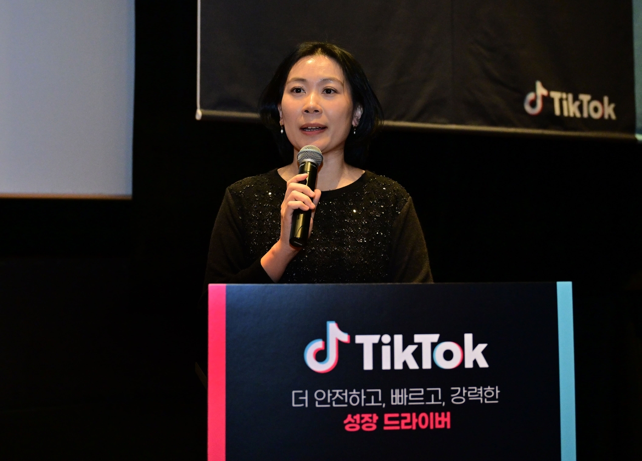 Yang Soo-young, responsable des partenariats pour TikTok, lors du Media Day.