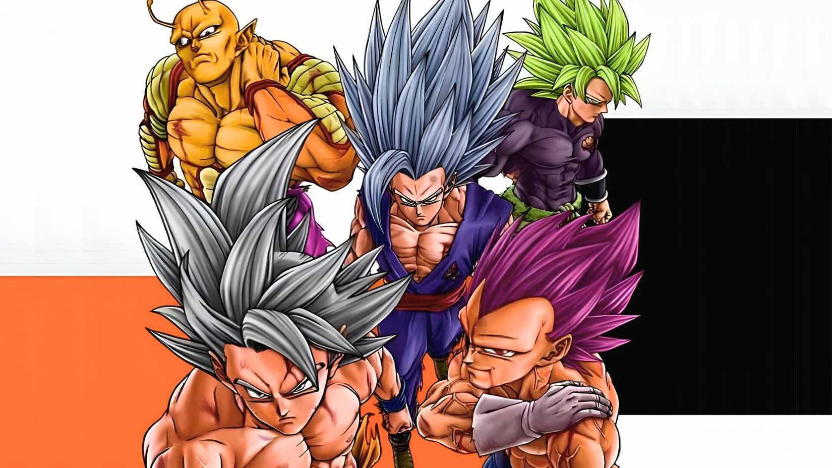 Goku, Vegeta, Gohan, Piccolo, et Broly dans Dragon Ball Super