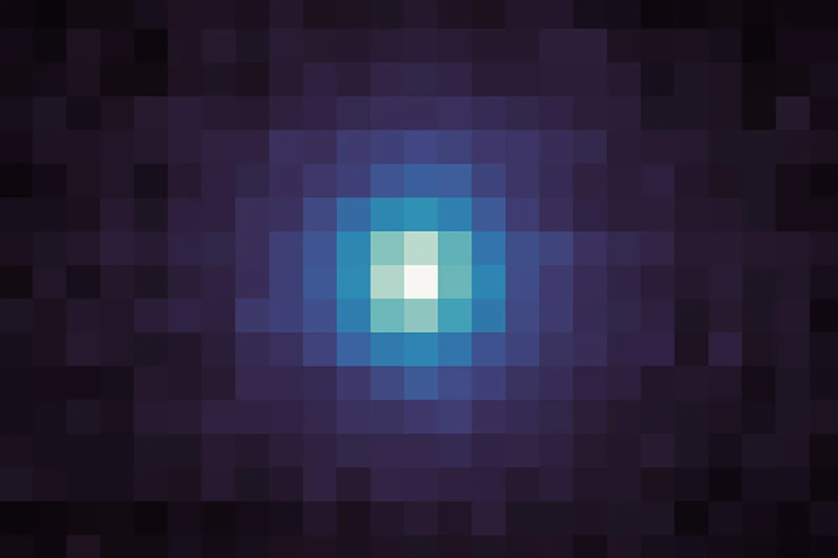 Image UV montrant la chevelure autour de la comète 3I/ATLAS, capturée par le vaisseau MAVEN de la NASA le 9 octobre 2025.