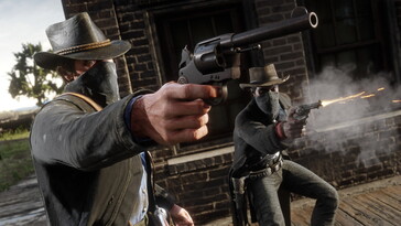 Arthur avec une arme.