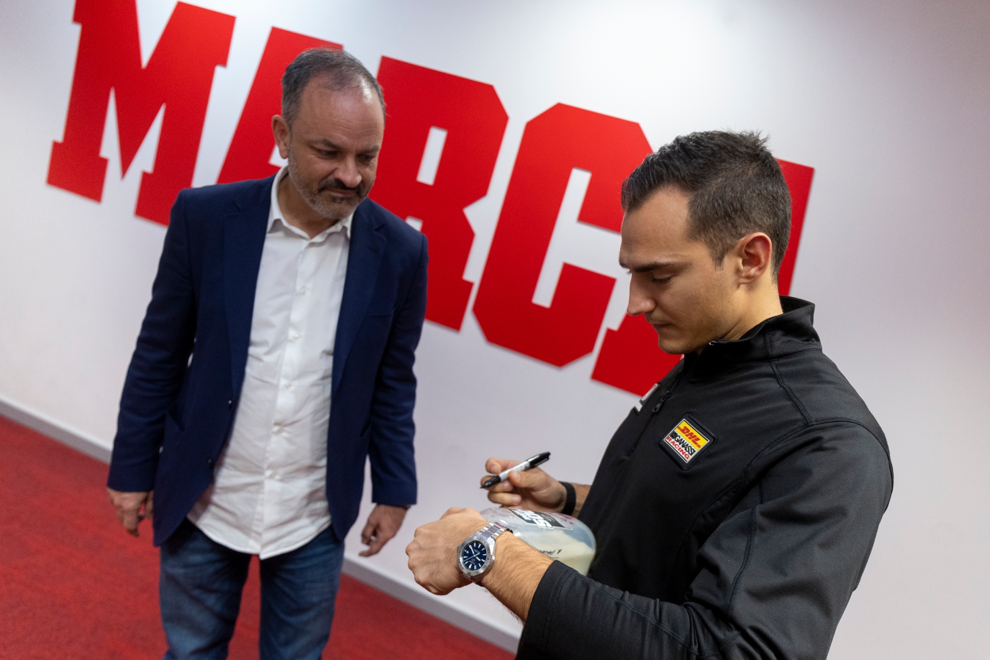 Palou, avec le directeur adjoint de MARCA, Emilio Contreras