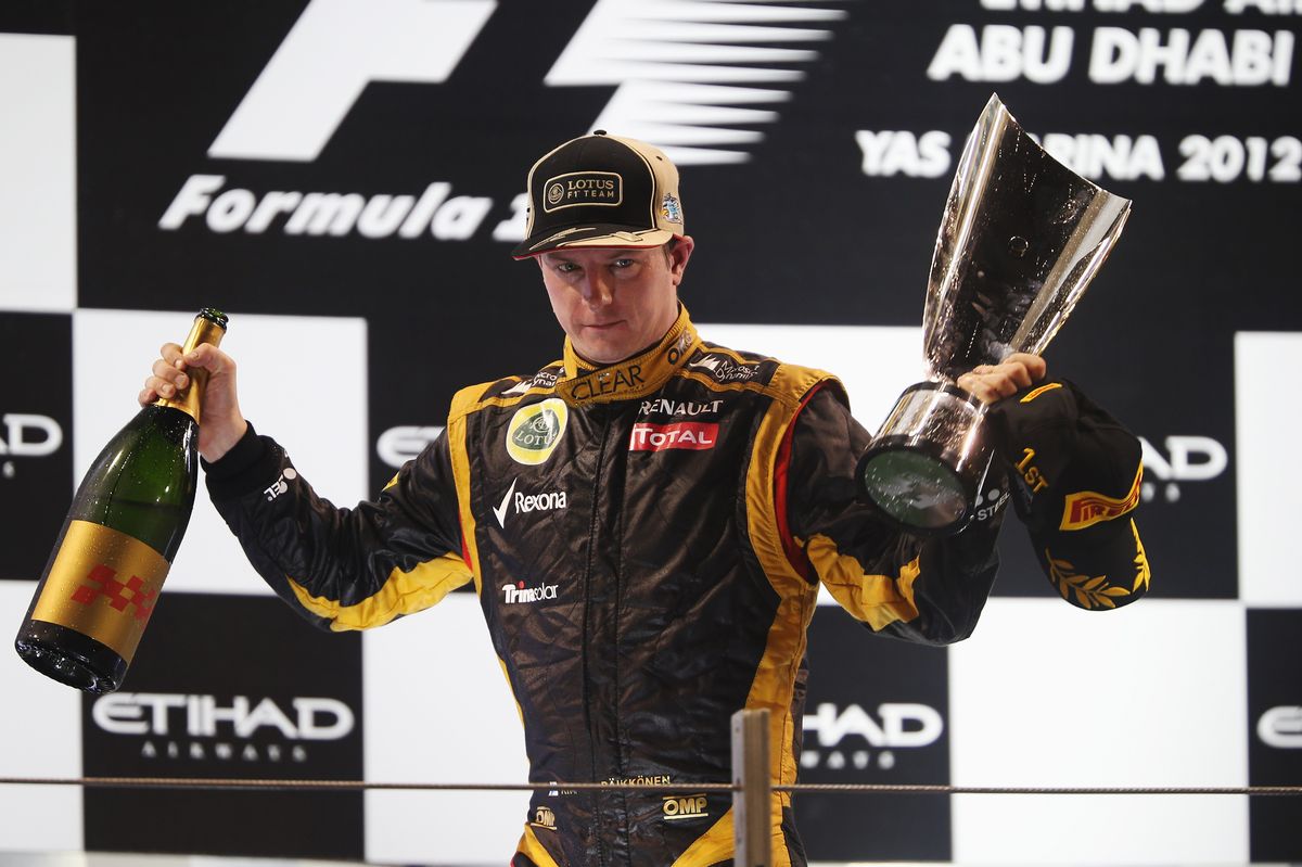 Kimi Raikkonen sur le podium du Grand Prix d'Abu Dhabi