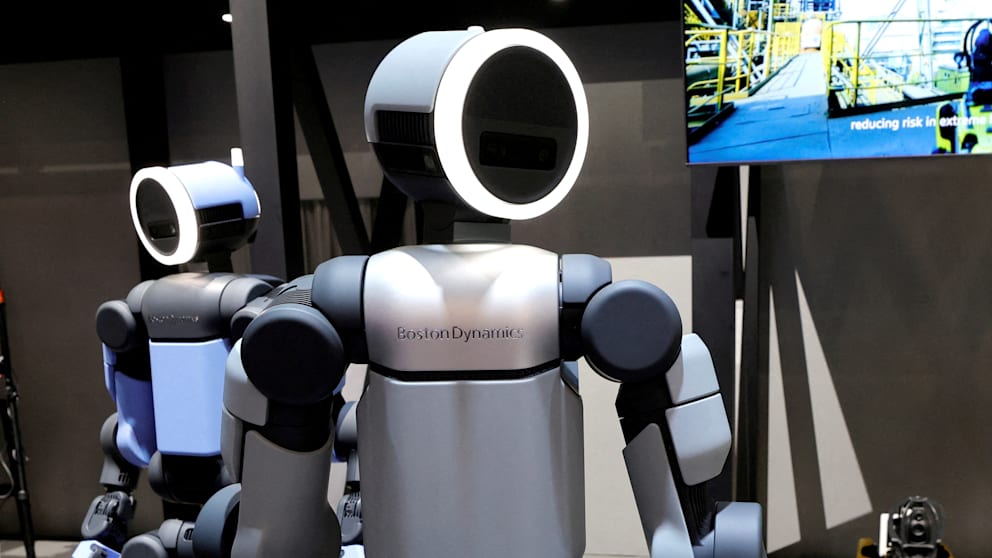 Robot Atlas de Boston Dynamics lors d'une exposition à Las Vegas