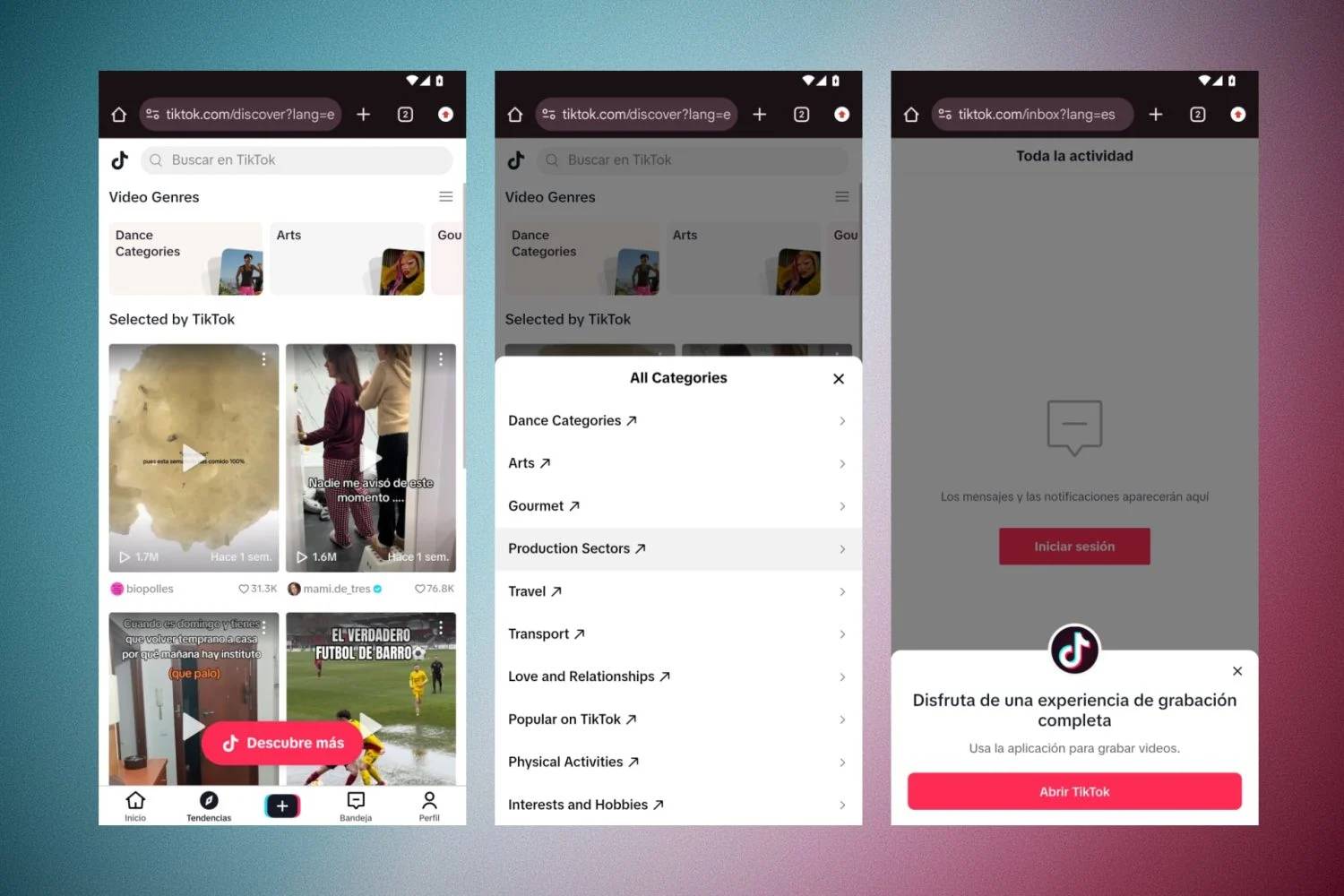 Mode invité de TikTok