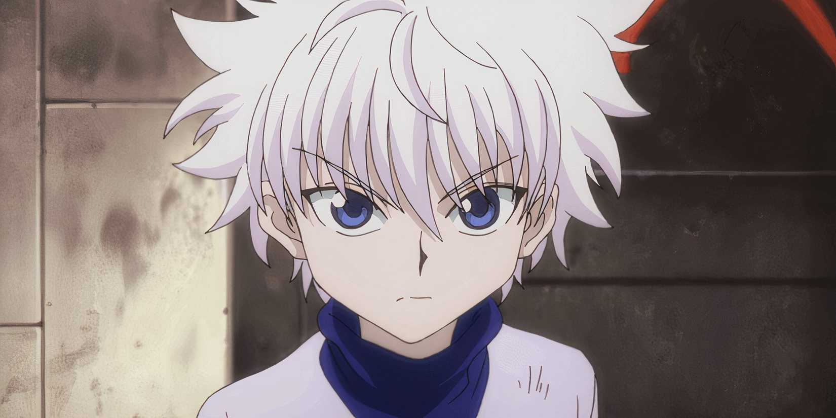 Killua Zoldyck regarde le spectateur.