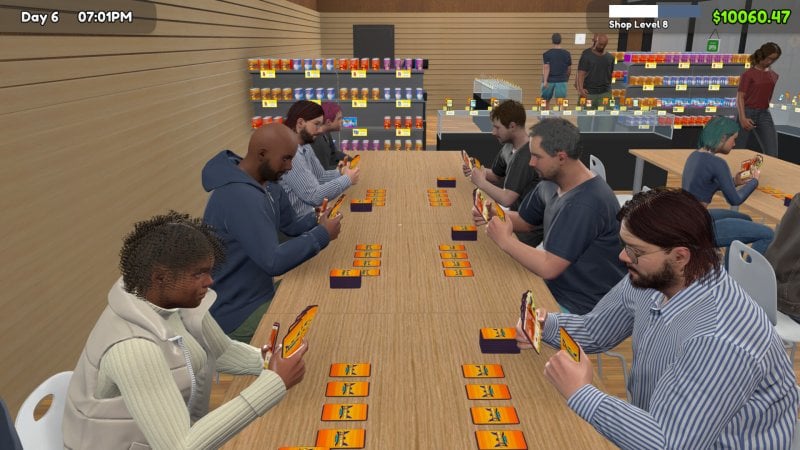 Un tournoi organisé dans le magasin de TCG Card Shop Simulator