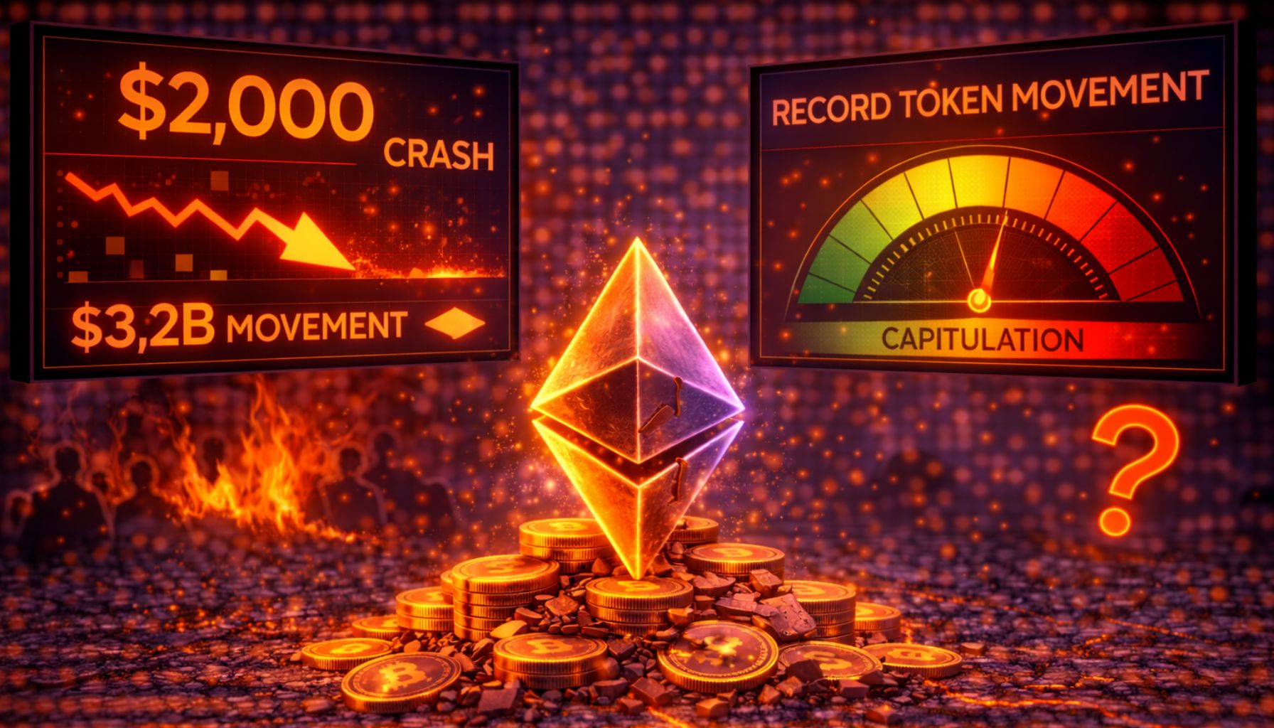 Crash de l'Ethereum sous les 2 000 $ : Un mouvement record des tokens annonce une capitulation !