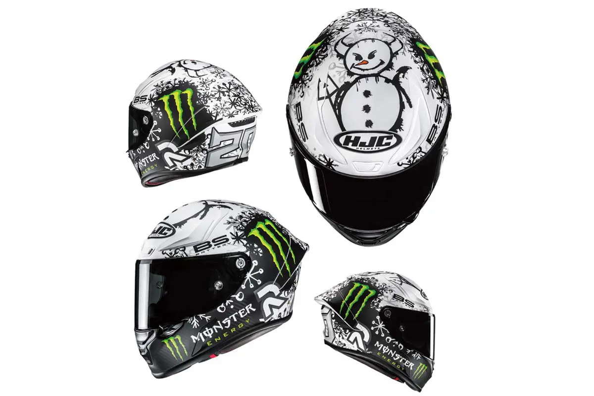 HJC RPHA 1 V2 Carbon réplique de Brad Binder avec décoration Monster Energy.