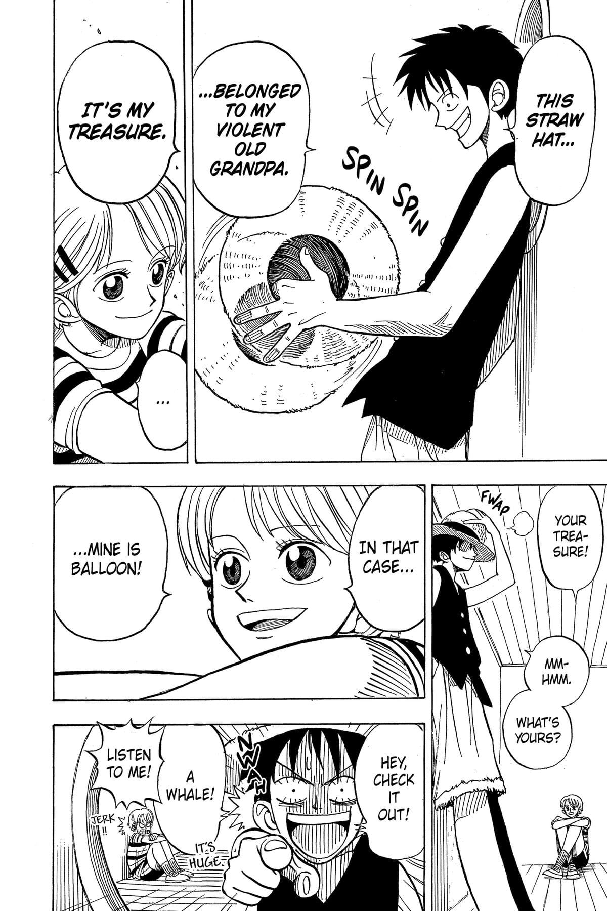 Manga cap de Romance Dawn avec Luffy et Nami.