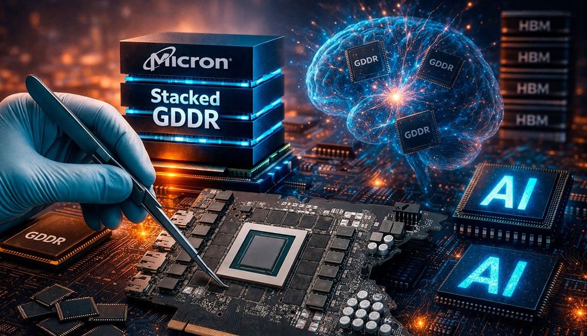 Mémoire Micron GDDR empilée en HBM pour l'IA