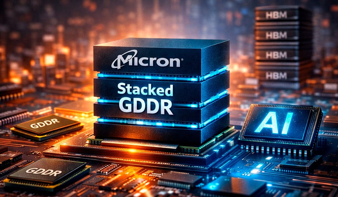 Mémoire Micron GDDR empilée en HBM pour l'IA