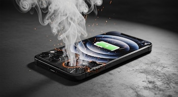 Un iPhone endommagé.