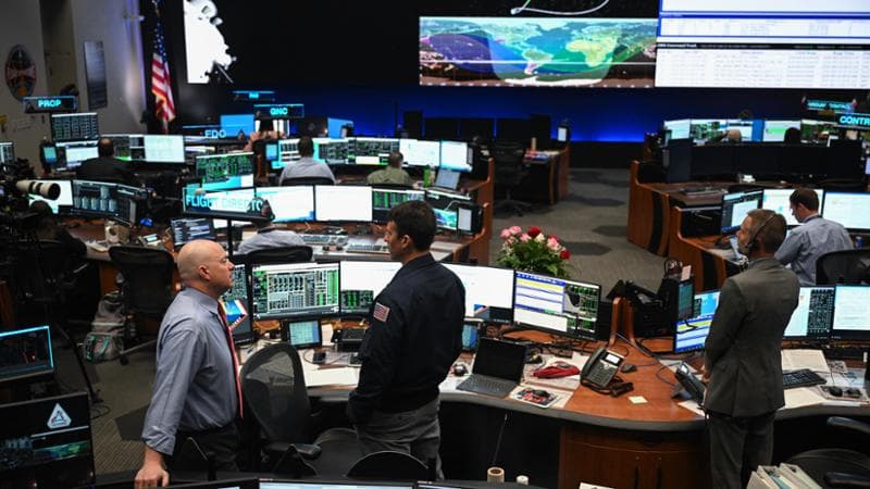 Le centre de contrôle de la Nasa au Johnson Space Center de Houston.