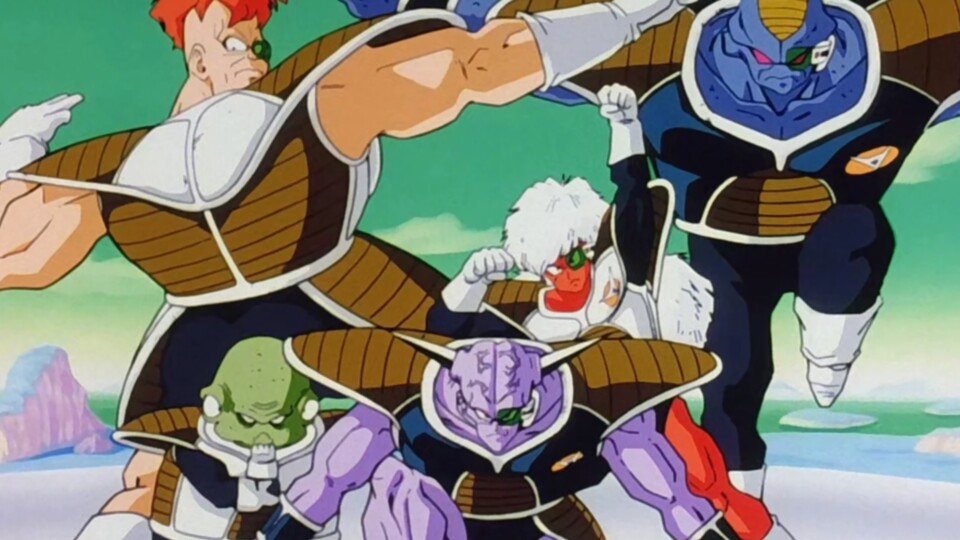 Capitaine Ginyu, le leader du commando Ginyu dans Dragon Ball Z, a passé beaucoup de temps sous forme de grenouille. (© Toei Animation Akira Toriyama)